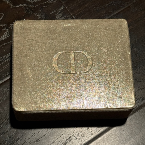 💎 New! Christian Dior Prestige Gold Lame’ Monogram Storage Case - Picture 2 of 10